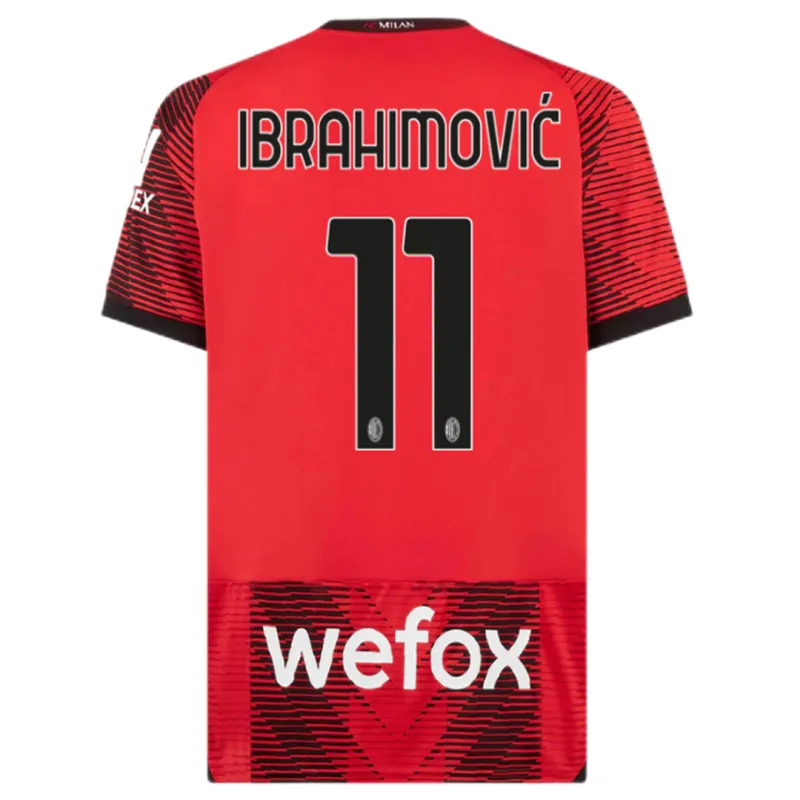 24fb92bd2a 23-24 AC Milan Ibrahimović #11 Jersey Home - Image 1