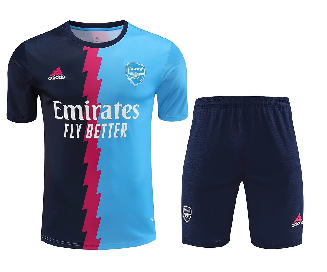 33213cfa10 Arsenal Training Kids Kits Wear Blue Set Soccer Jersey 2022/2023 - Image 1