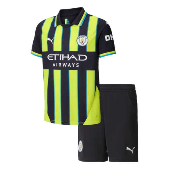24-25 Manchester City Away Kids Kit Jersey+Shorts