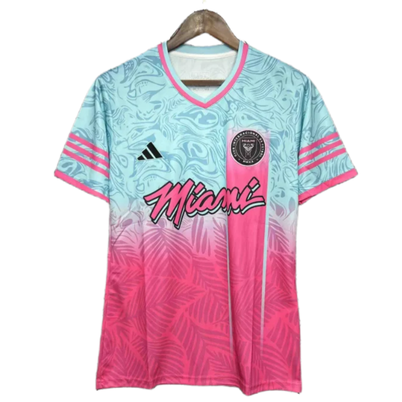 b4c70f2a4a 24-25 Inter Miami Special Beach Edition Kit Pink&Blue Soccer Jersey - Image 1