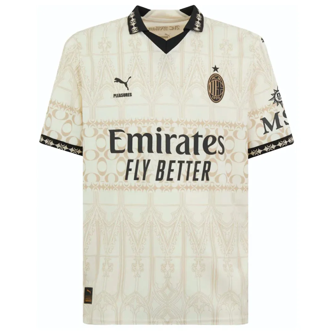 f6b6994dc9 23-24 AC Milan x Pleasures Fourth Jersey Beige Shirt - Image 1
