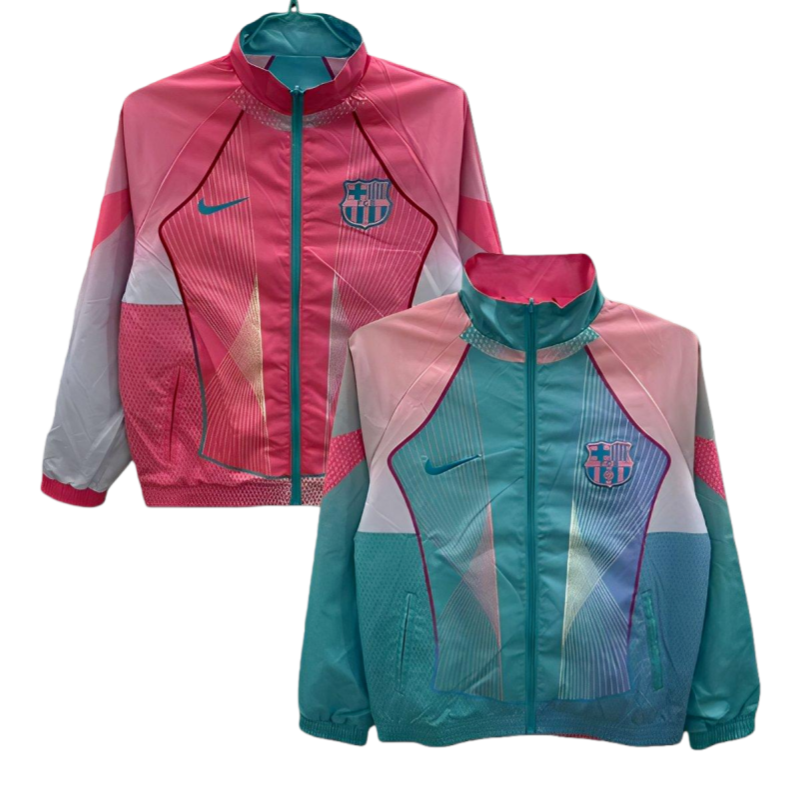 25-26 Barcelona Pink&Blue Training Windbreaker Double-Sided Jackets