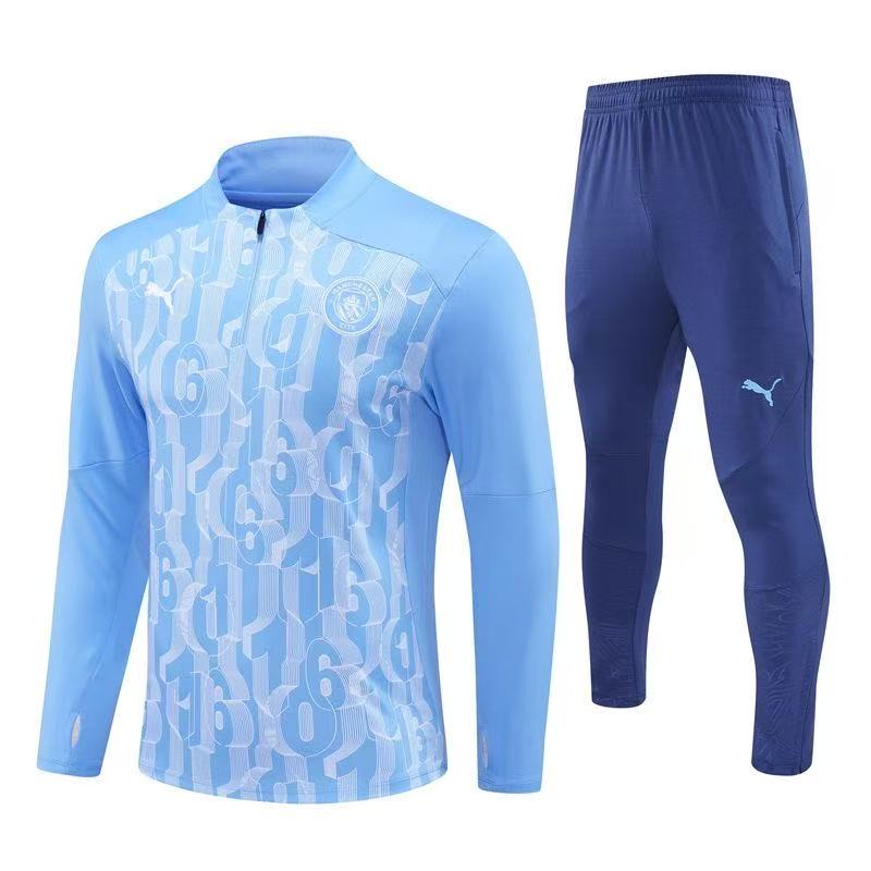 Manchester City Zipper Sweatshirt Kit (Top+Pants) 2024-25