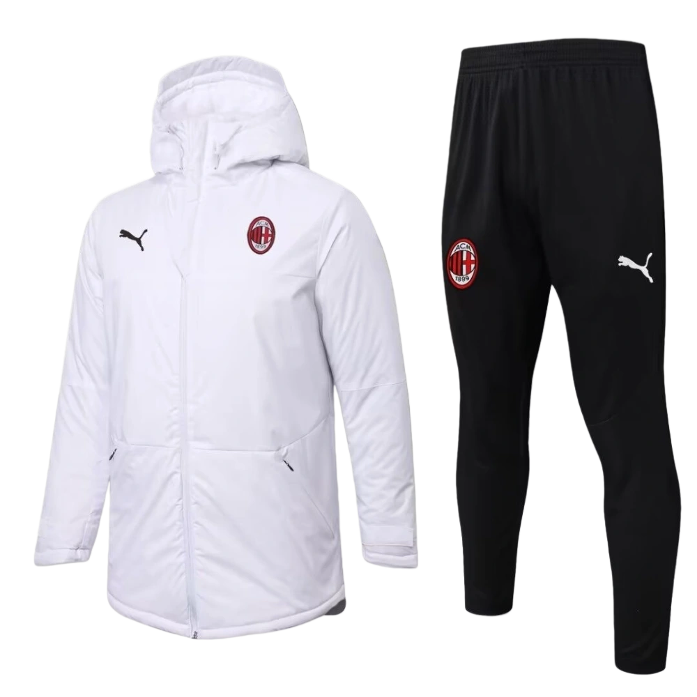 2025-26 AC Milan Cotton Hoodie coat With Pants White