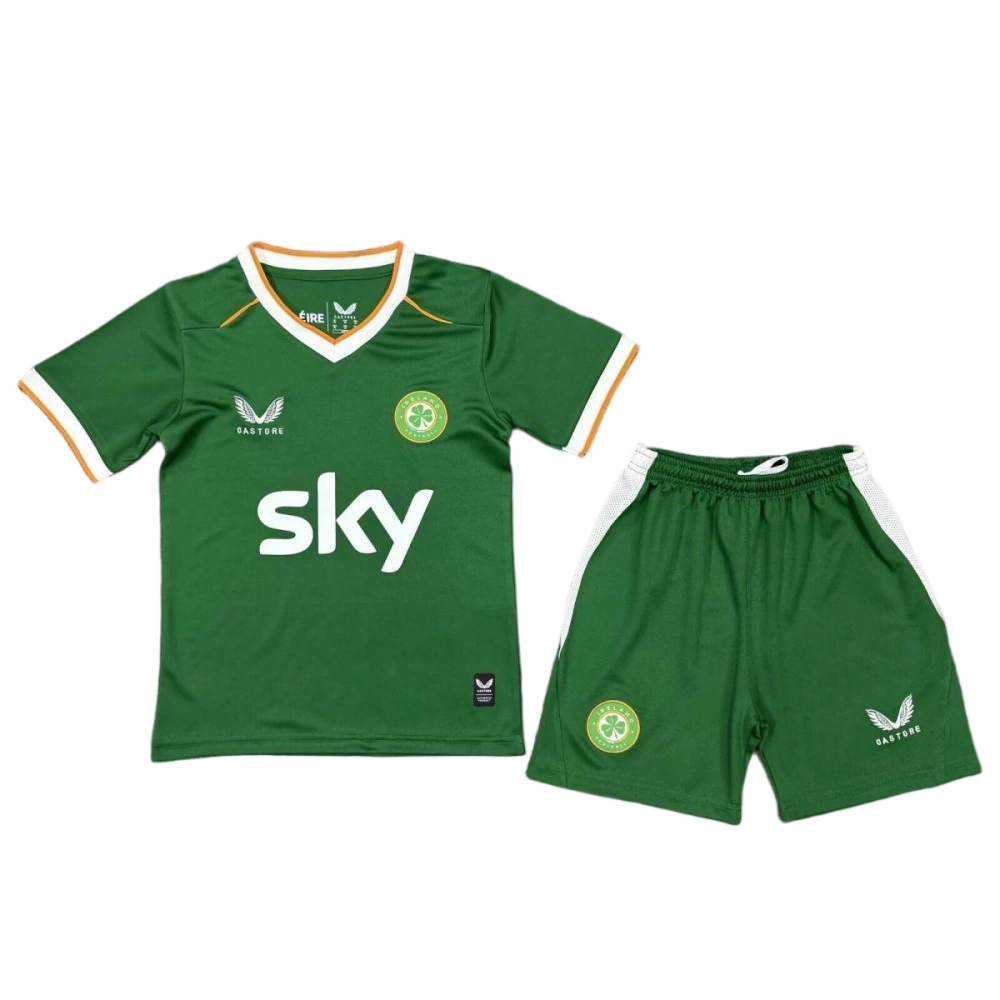 2026 World Cup Ireland Home Kids Soccer Jersey Kit Jersey+Shorts
