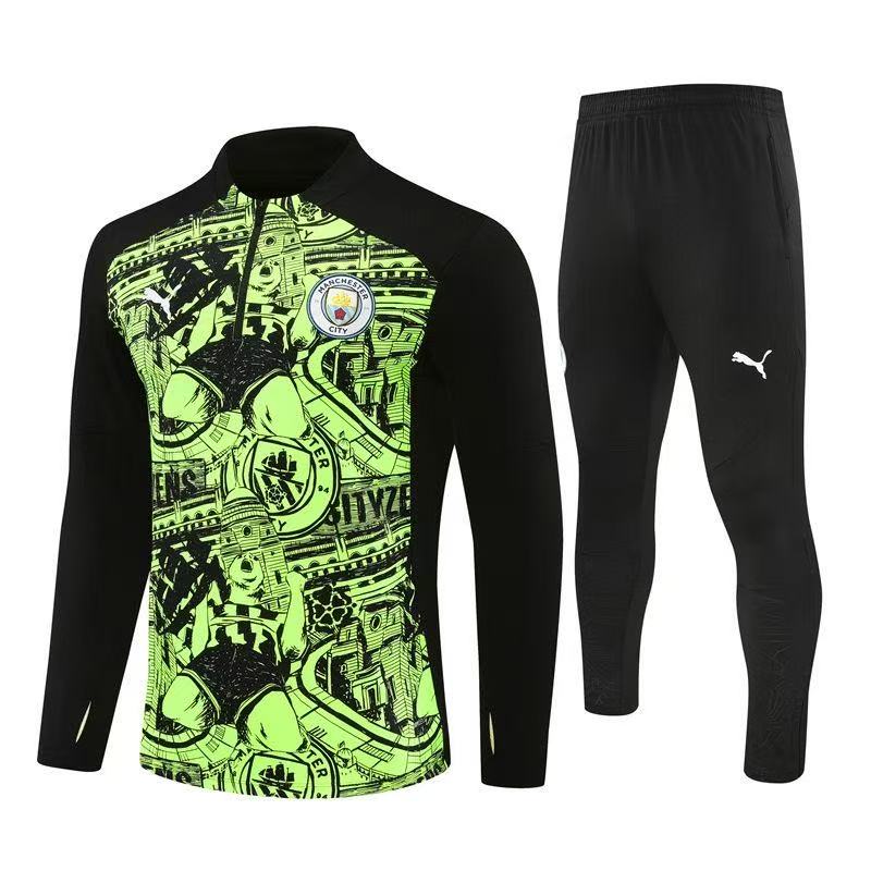 Manchester City Zipper Sweatshirt Kit (Top+Pants) 2024-25
