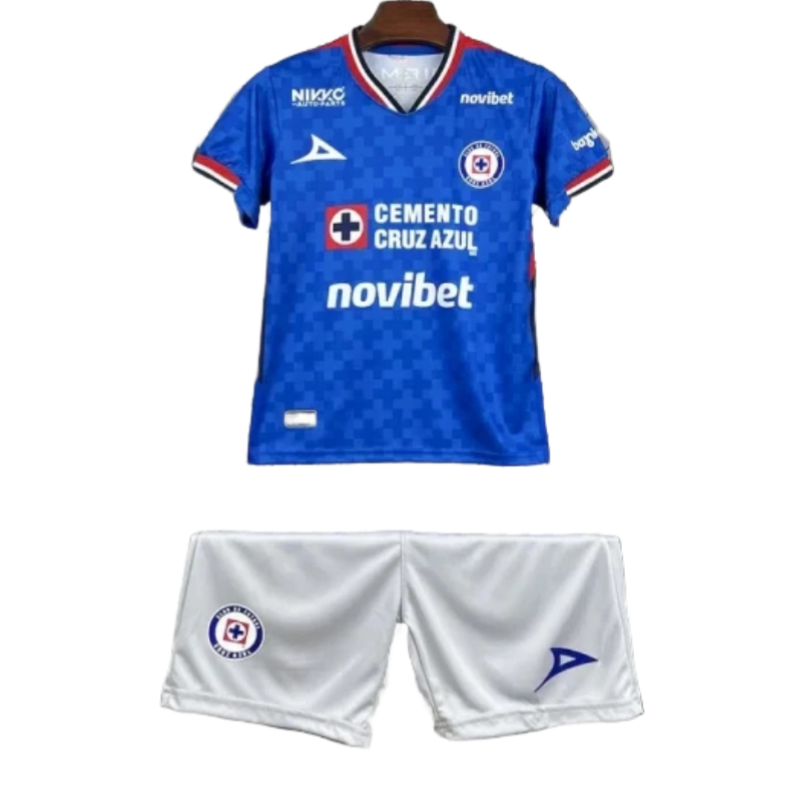 Cruz Azul soccer jersey Home Kids Kit 2025-26 Fan version