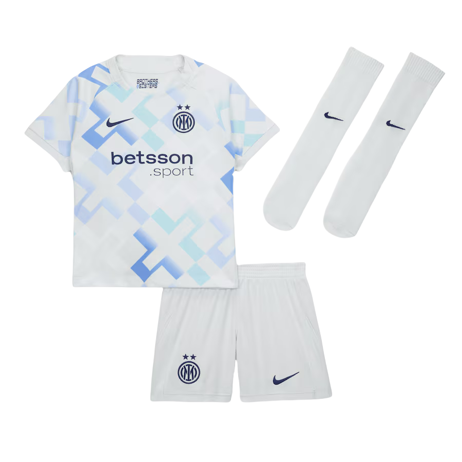 Kids Inter Milan Away Kit 2025-26 (Jersey+Shorts+Socks)