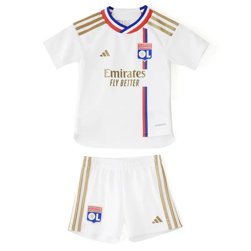 23-24 Kids Olympique Lyonnais Home Kit Jersey+Shorts